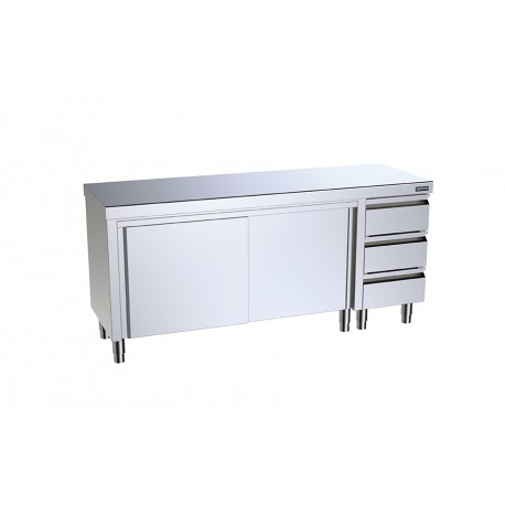 Mueble con cajones y puertas correderas fondo 600