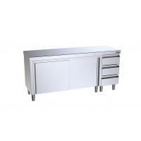 Mueble con cajones y puertas correderas fondo 600