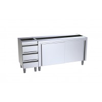 Mueble con cajones y puertas correderas fondo 700