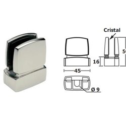 Clip para cristal para tubo rectangular