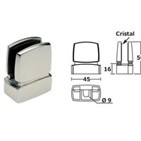 Clip para cristal para tubo rectangular