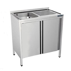 Fregadero con puertas de 1000x500 mm