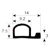 Goma puerta vidrio resistente alta temperatura 1855