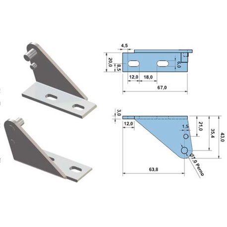 Soporte superior para bisagras DB633