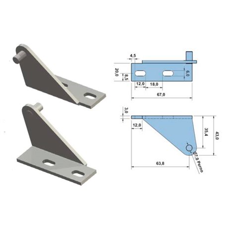 Soporte superior para bisagras DB641
