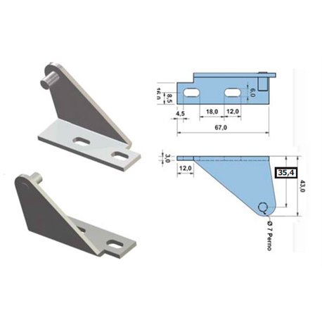 Soporte superior para bisagras DB643
