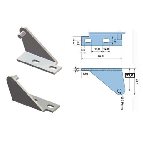 Soporte superior para bisagras DB661