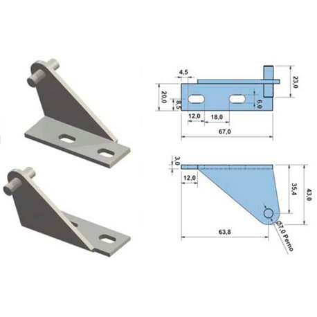 Soporte superior para bisagras DB647