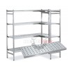 Estanterias angulares modulares en acero inoxidable perforadas