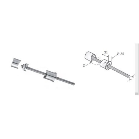 Conector para tubo redondo a pared