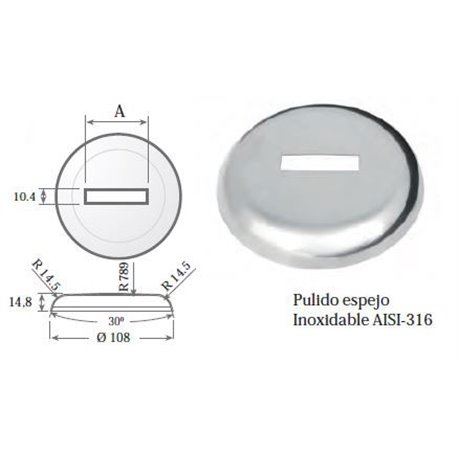 Valona o embellecedor de Ø 108 mm para pletina