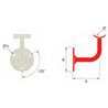 Soporte atornillar a pared tubo redondo Ø43 y 50.8mm