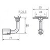 Soporte fijación redondo ajustable para tubo redondo Ø43 y 50.8mm