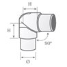 Conector ajustable 90º 2 uniones tubo redondo