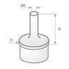 Soporte unión tubo redondo con espárrago M-6