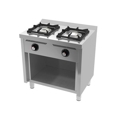 Cocina a gas 2 fuegos con estante serie 550