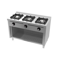 Cocina a gas 3 fuegos con estante serie 600