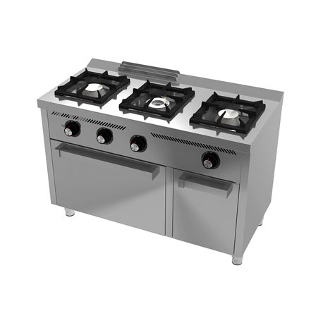 Cocina a gas 3 fuegos con horno serie 600