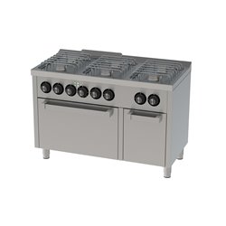 Cocina a gas 6 fuegos y horno gas 600 basic