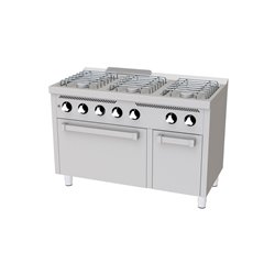 Cocina a gas 6 fuegos y horno eléctrico 600 basic