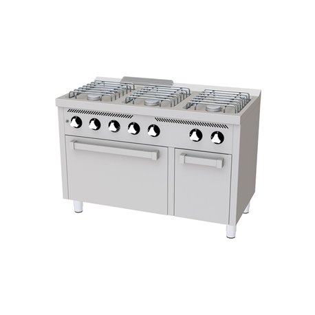 Cocina a gas 6 fuegos y horno eléctrico 600 basic