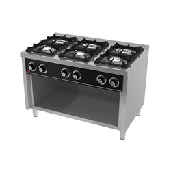 Cocina a gas 6 fuegos con base serie 750