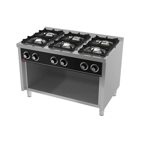 Cocina a gas 6 fuegos con base serie 750
