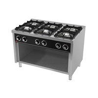 Cocina a gas 6 fuegos con base serie 750