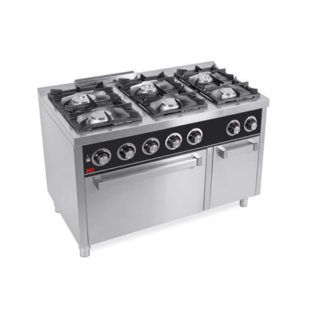 Cocina a gas 6 fuegos con horno serie 750