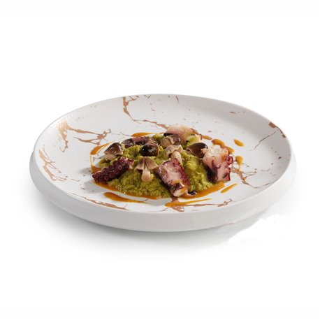 Plato plano melamina golden