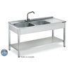 Fregadero de 1400x550 mm 2 cubetas