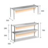 Estanteria de sobremesa de acero inoxidable con pantallas de calor