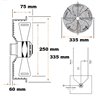 Ventilador con reja y soporte Ø 250 aspirante