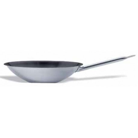 Wok antiadherente fondo plano multi-metal