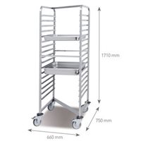 Carro encastrable 17 guías inoxidable