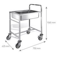 Carro para cubetas Gastronorm 2GN 1/1
