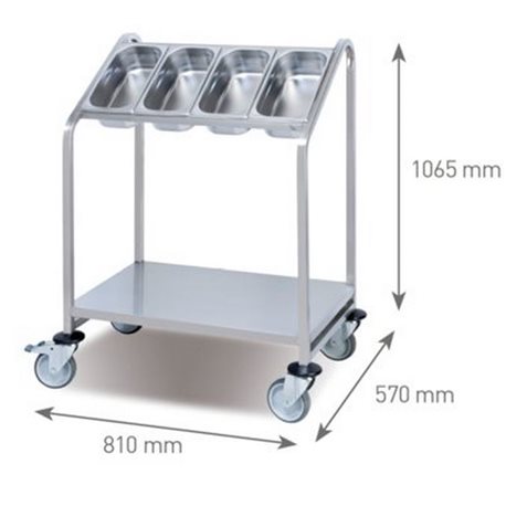 Carro para cubiertos y bandejas