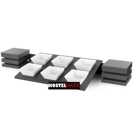Conjunto soprte 6 bols cuadrados