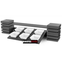 Conjunto 2 niveles soprte 6 bols cuadrados
