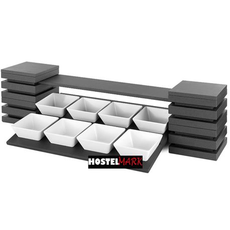 Conjunto soporte 2 niveles 8 bols cuadrados