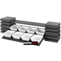 Conjunto soporte 2 niveles 8 bols cuadrados