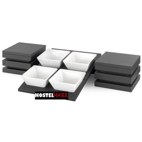 Conjunto soprte 4 bols cuadrados