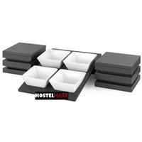 Conjunto soprte 4 bols cuadrados