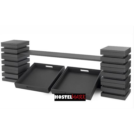 Conjunto 2 niveles y bandejas 40 x 40