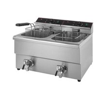 Freidora de 8+8 litros con grifo