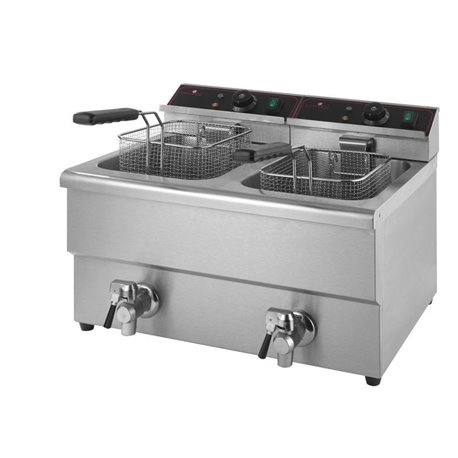 Freidora de 8+8 litros con grifo
