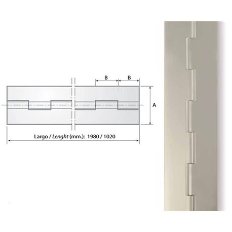 Bisagra de piano inoxidable