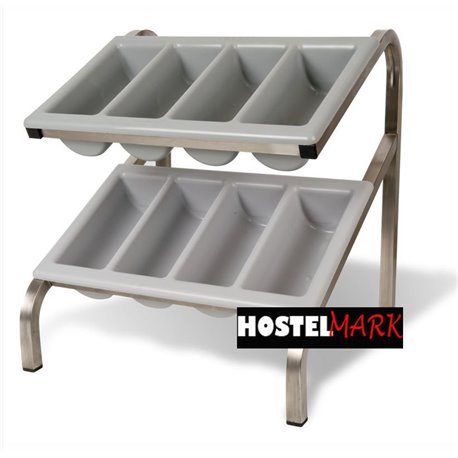Soporte doble de bandejas portacubiertos