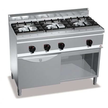 Cocina a gas 3 fuegos y horno (fondo 600)