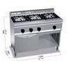 Cocina a gas 3 fuegos y horno (fondo 600)
